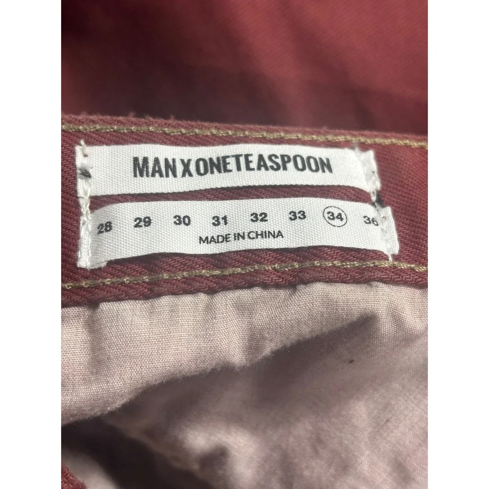 One Teaspoon NEW Men's Mr. Pink Relaxed Jeans Short Boreaux Wash‎ Size 34